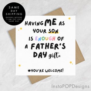 Tarjeta divertida personalizada del Día del Padre, tarjeta para él, tarjeta para papá, tarjeta del Día del Padre, regalo de hijo