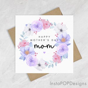 Cartão personalizado de feliz dia das mães, cartão para nova mãe, presente para futura mãe, presentes para mãe de filha, irmã, mãe, cartão floral para o dia das mães