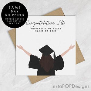 Personalized Graduation Card, Graduation Gift Card Gift, Handmade Greeting Card Class of 2025