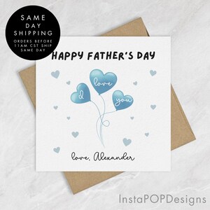 Tarjeta personalizada del Día del Padre, tarjeta para él, tarjeta para papá, tarjeta del Día del Padre, tarjeta de "Te amo" del Día del Padre