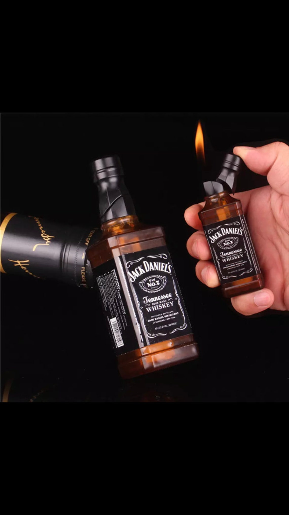 Jack Daniels Style Bottle Refillable Lighter Etsy