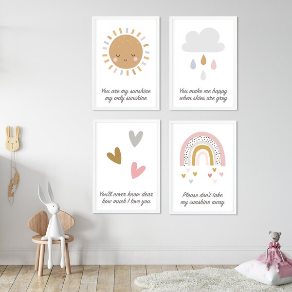 Your Are My Sunshine Print, Printable, Kids Print, Children's Playroom, Bedroom Art, Wall Art, Digital Download