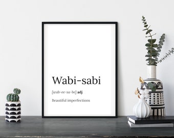 Wabi Sabi Definition Quote Print, Printable, Quote Print, Bedroom Print, Bathroom Print, Living Room Print, Digital Download