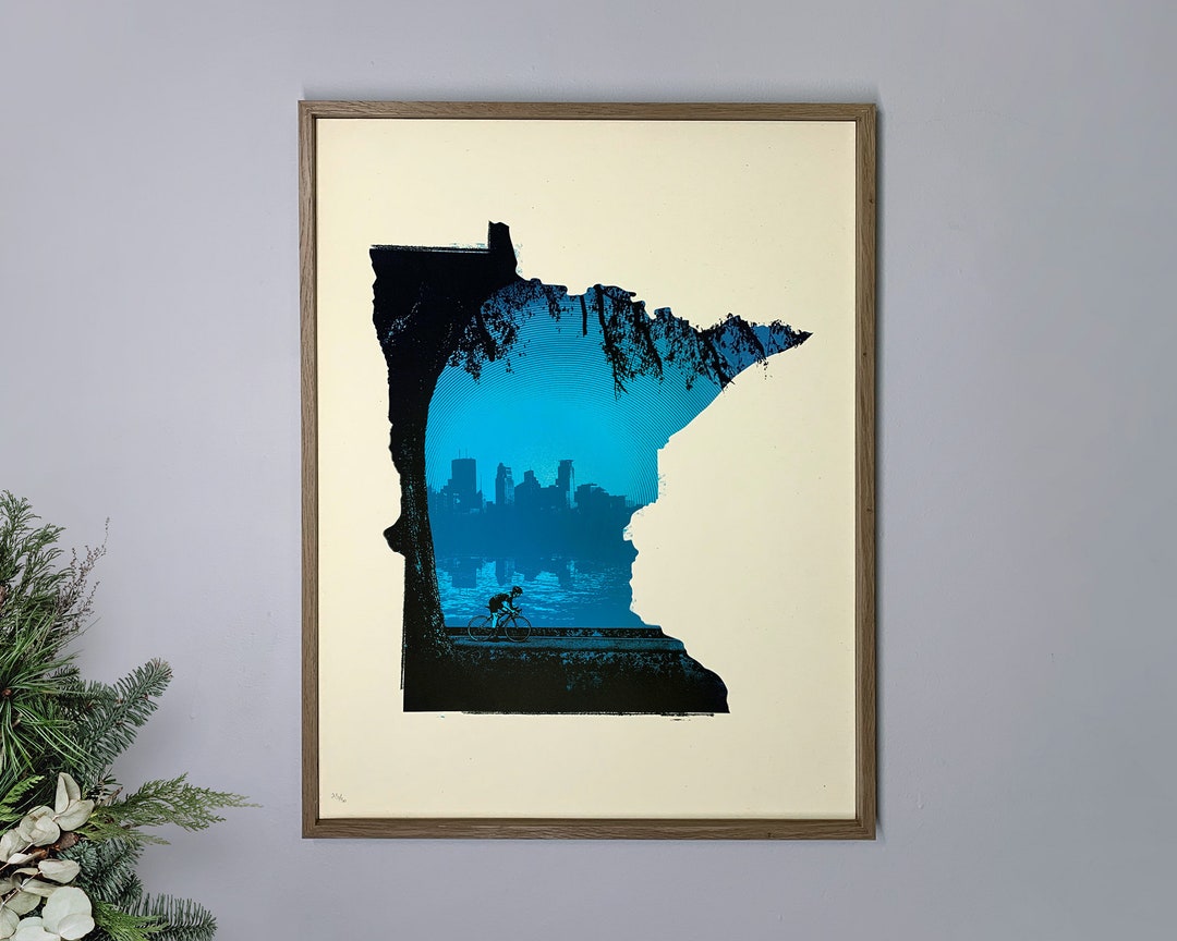 Minnesota Screen Print 18x24 Limited Edition Minneapolis Bike Poster