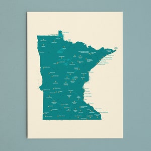 Affiche des parcs du Minnesota | Impression cartographiques des parcs nationaux et d’État | Cadeau de randonneur