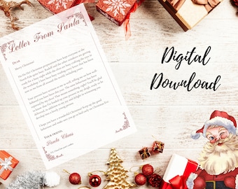 Personalise at Home Letter From Santa, Santa Letter, Personalised Letter, Letter to Santa, Instant Download, North Pole Letter