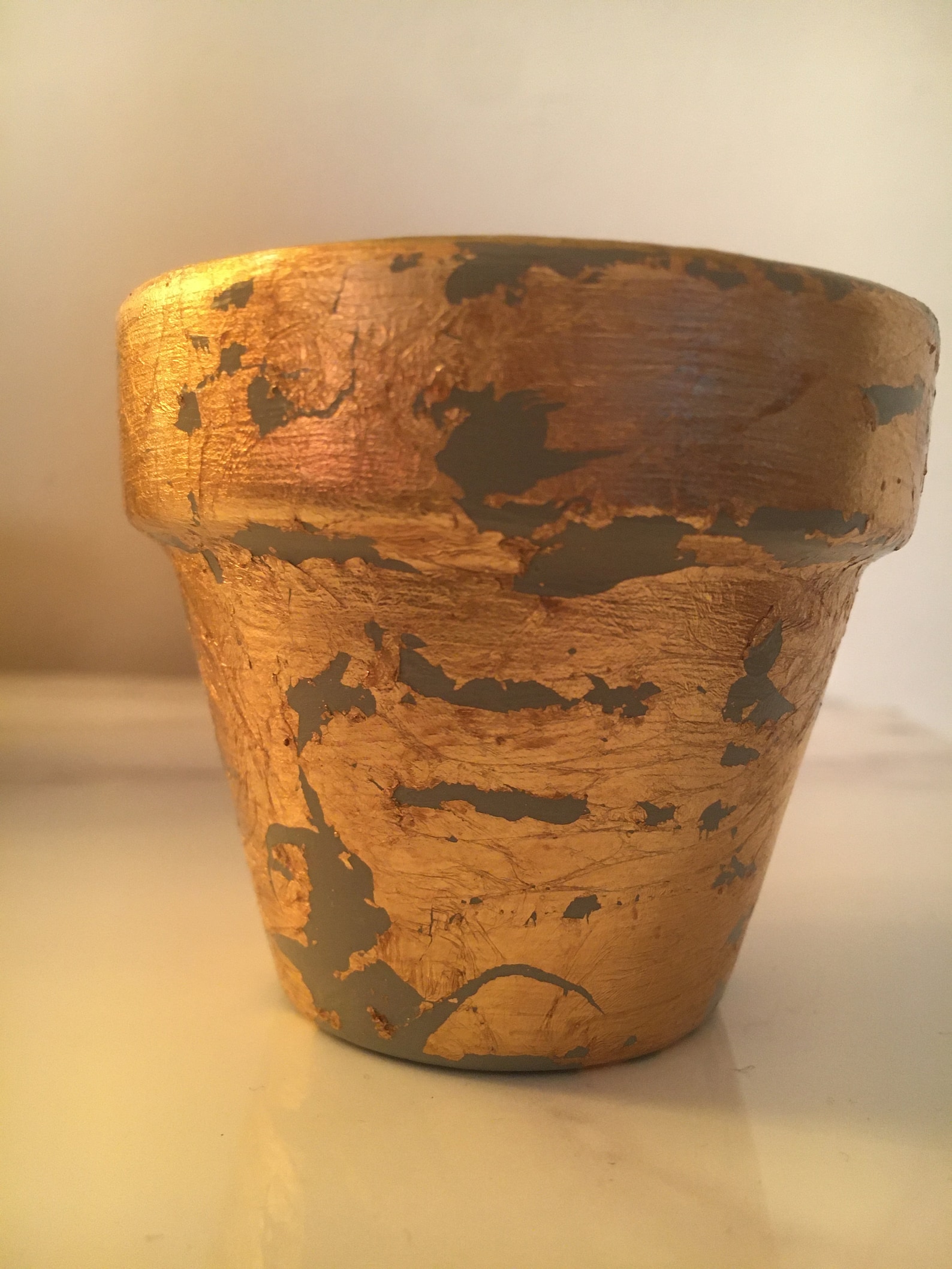 Distressed Gold Clay Indoor Plant Pot set Etsy