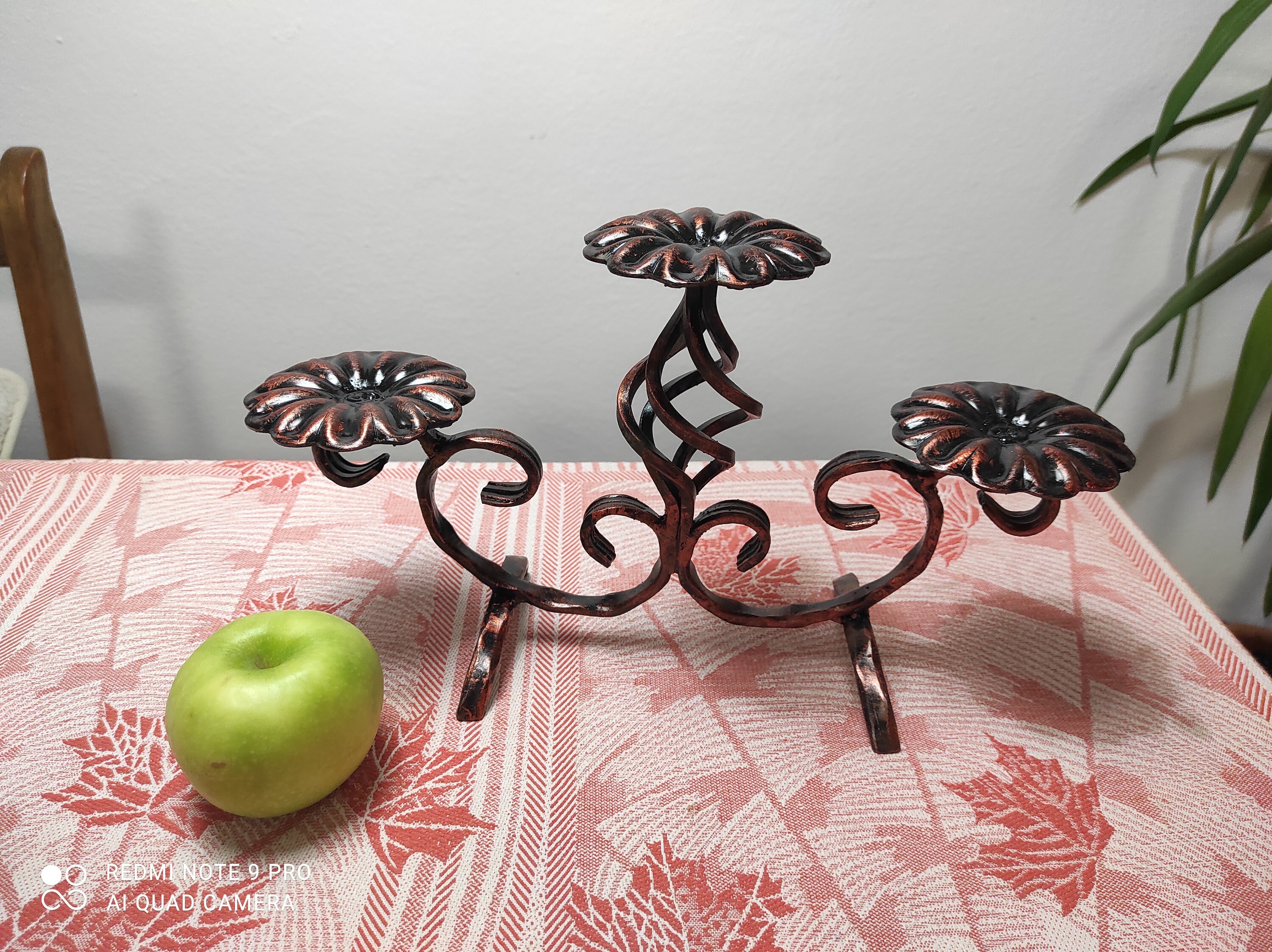 3wick Wrought Iron Candle Holder Table Decor Etsy