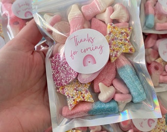 Thanks for coming pre-filled Sweet Bags, Party Favours, Party Sweets,  Girls, Thank you, Sweet Favours Birthday, Baby Shower, Pink Sweets