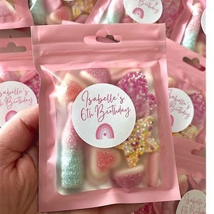 Personalised Kids Mini Birthday Party Pre-filled Sweet Bags, Party Favours, Party Sweets, Girls, Sweet Favours, Pink Sweets, Sweet Pouches