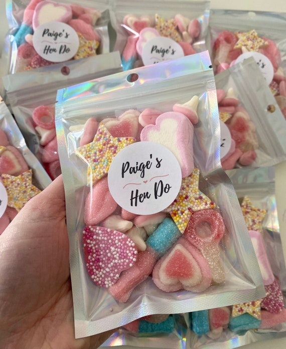 Personalised Hen Party Favours, Sweet Pouch, Favour Bags, Sweet Bag, Pink Sweets, Hen do, Party Bags, Hen Party Goodie Bag, Bride to be, Hen