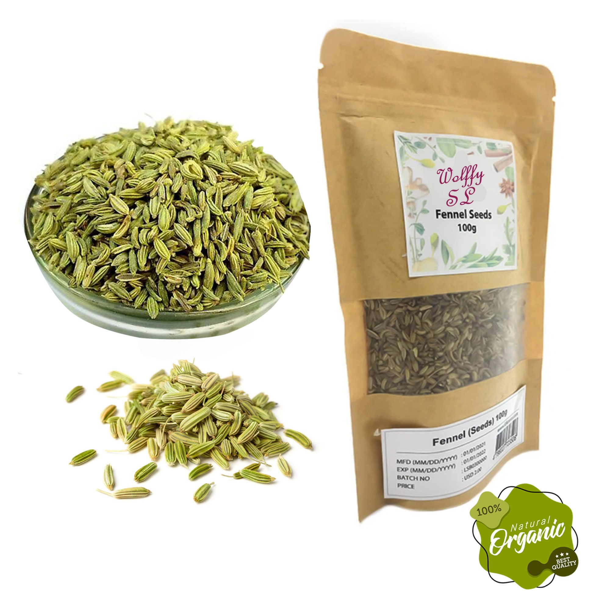 Pure Organic Fennel Seeds Dried Bulk Fennel Seeds Etsy