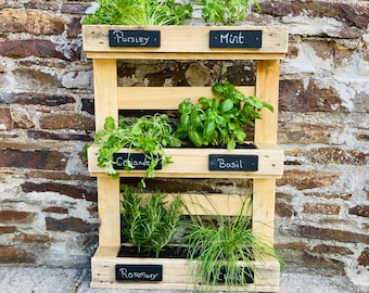 Wooden Pallet Planter | Recycled Herb Garden | Chalkboard