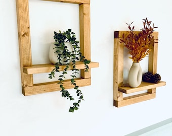 Rustic Wooden Floating Shelves | Hanging Picture Shelf | 6 Briwax Finishes