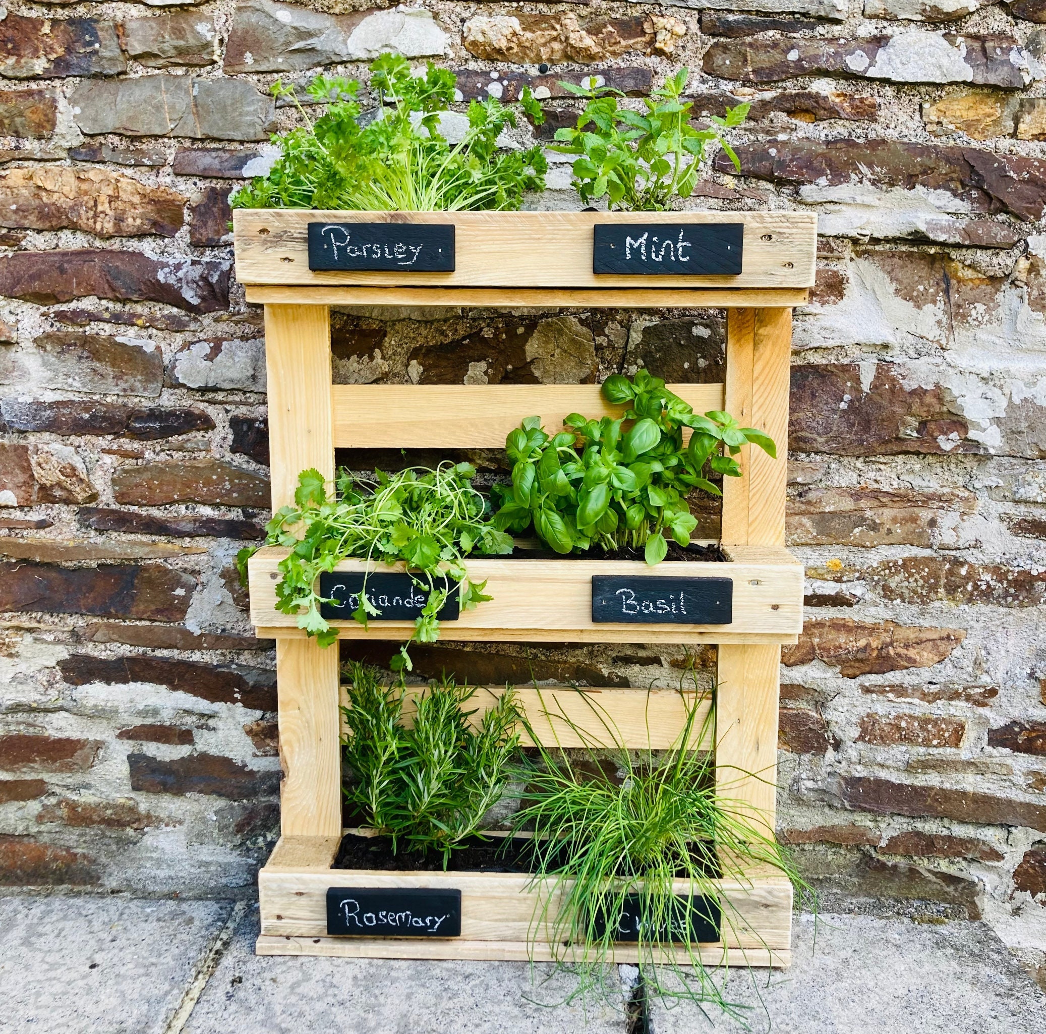 Wooden Pallet Planter Recycled Herb Garden Chalkboard Etsy UK