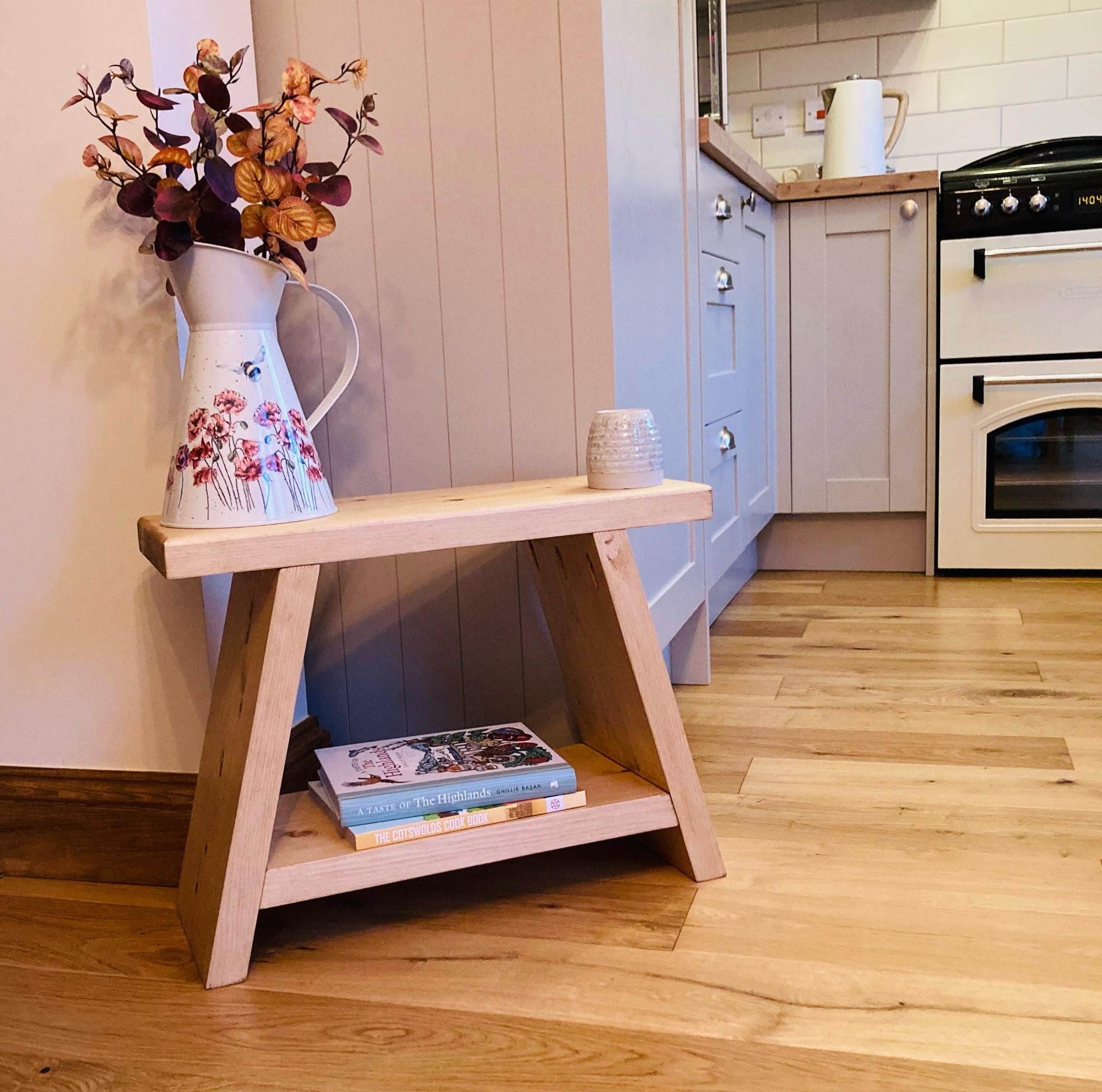 Rustic Wooden Milking Stool | Farmhouse | Bathroom Bedroom Side Table ...