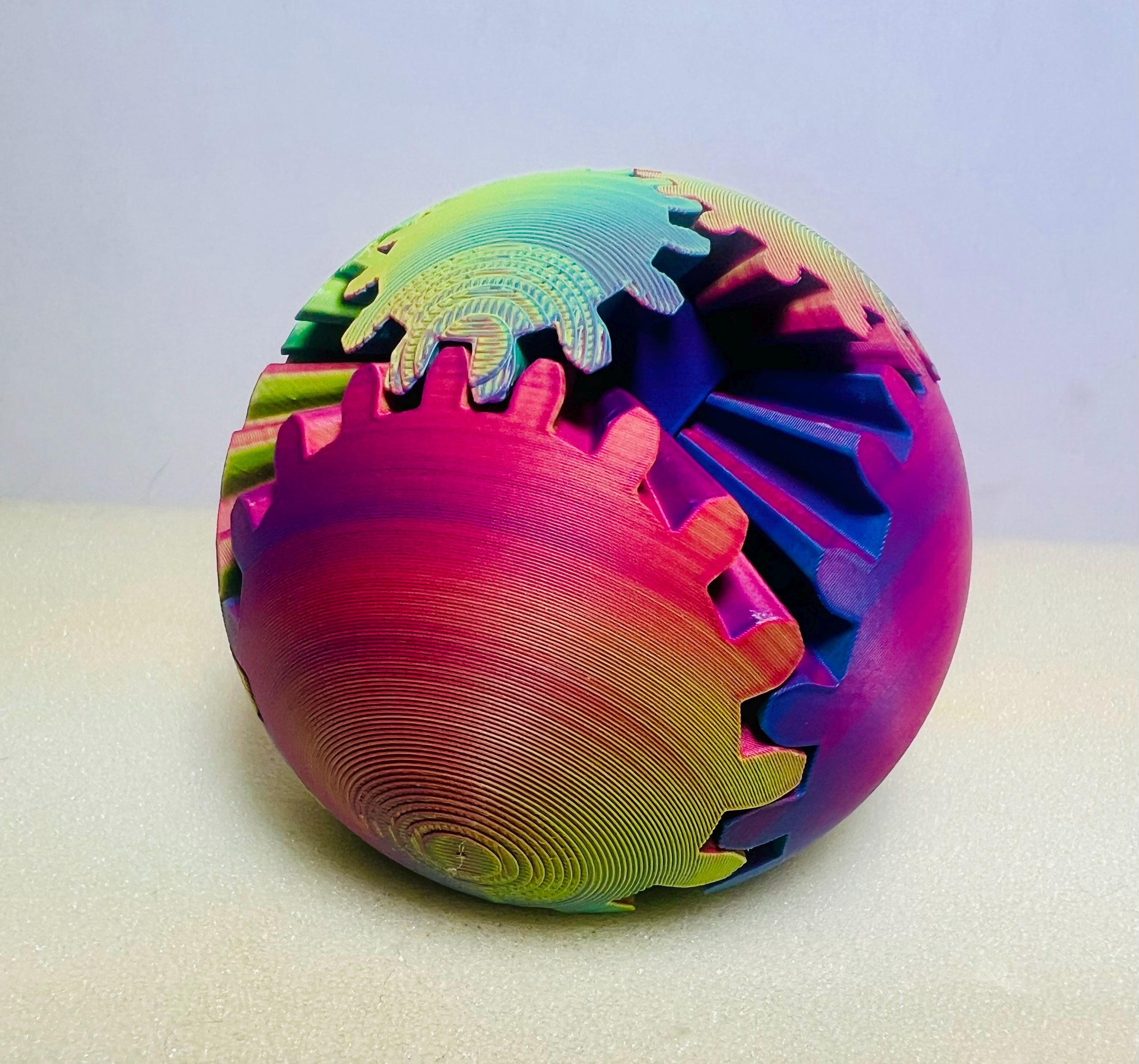2 Stück Gear Ball 8cm – 3D Gedruckter Zahnradball Fidget Toy Steampunk Für Stressabbau & Konzentration