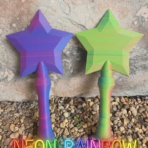 Magical Star Wand - Rainbow Tap to Pay Cosplay Prop Neon Rainbow
