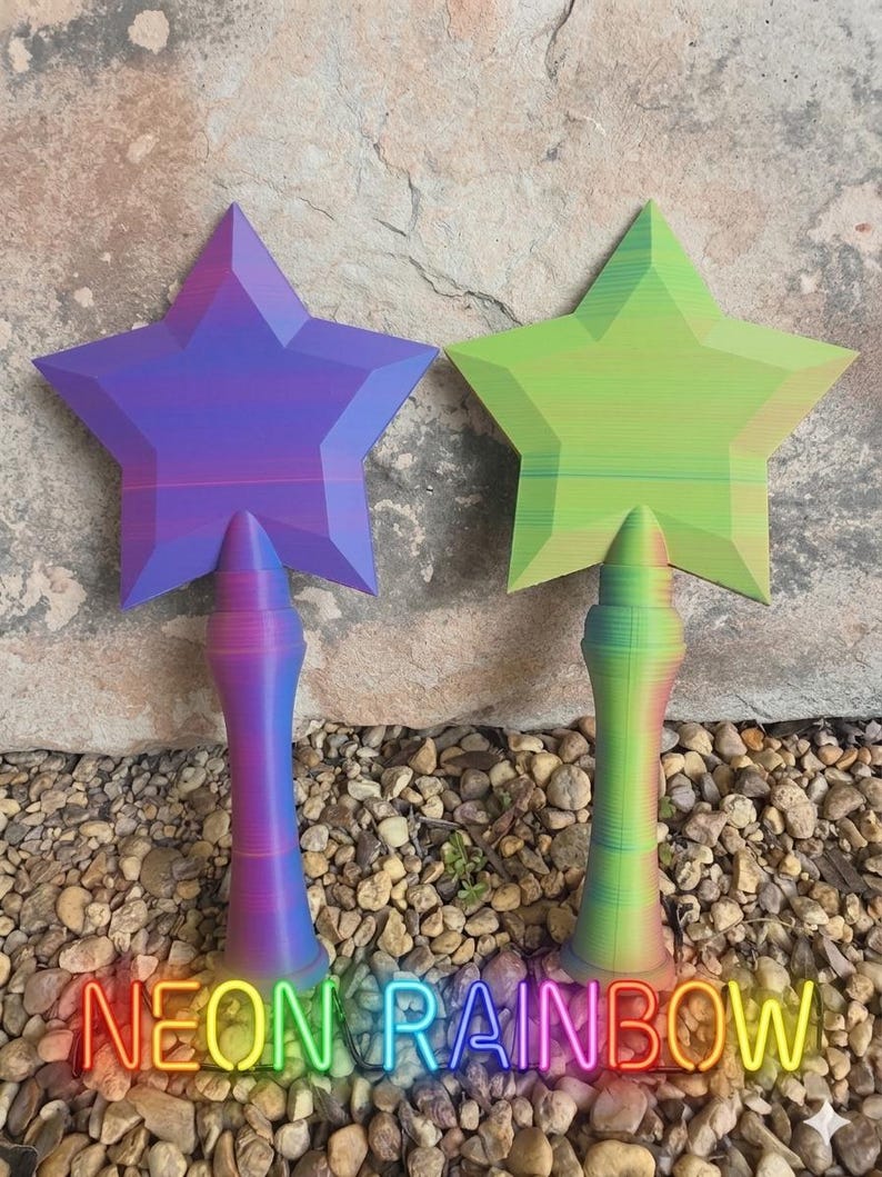 Magical Star Wand - Rainbow Tap to Pay Cosplay Prop Neon Rainbow