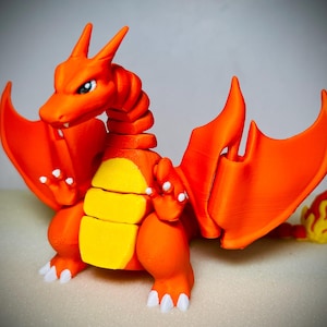 Articulating Orange Dragon Desk Figure figurine