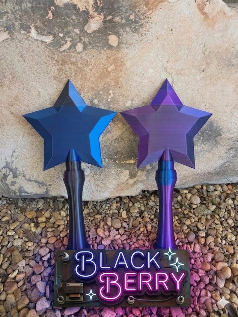 Magical Star Wand - Rainbow Tap to Pay Cosplay Prop Black Berry