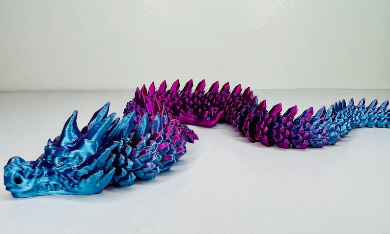 Articulated Spike Dragon Fidget Desk Figure Bright BlueRaspberry