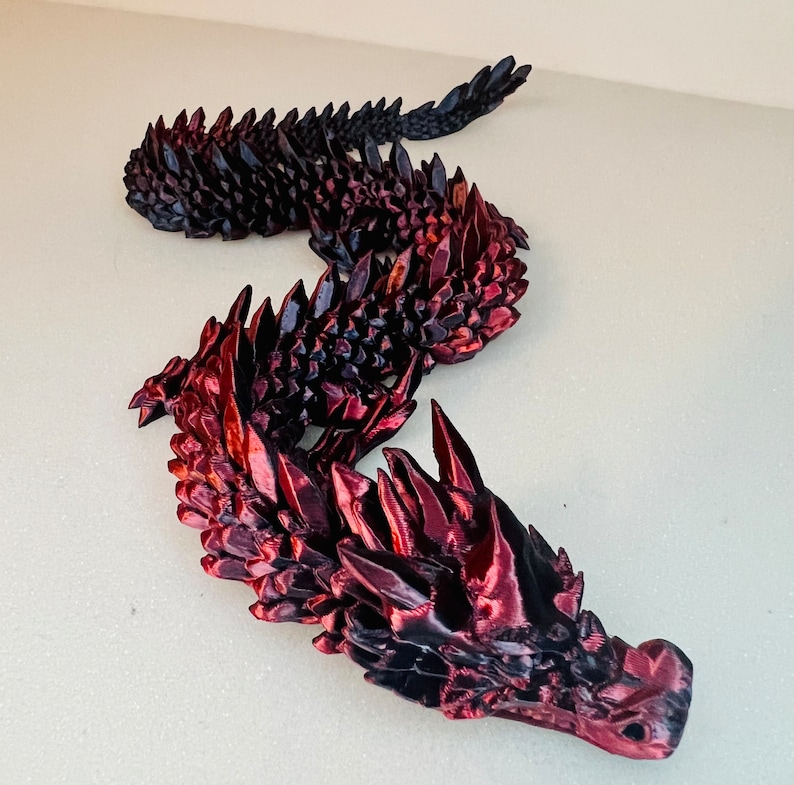 Articulated Spike Dragon Fidget Desk Figure Black Cherry