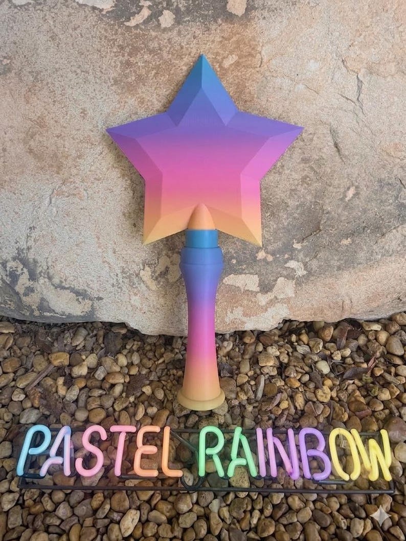 Magical Star Wand - Rainbow Tap to Pay Cosplay Prop Pastel Rainbow