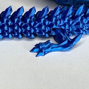 Articulated Spike Dragon Fidget Desk Figure Silk Sapphire Blue