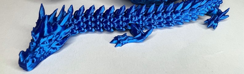 Articulated Spike Dragon Fidget Desk Figure Silk Sapphire Blue