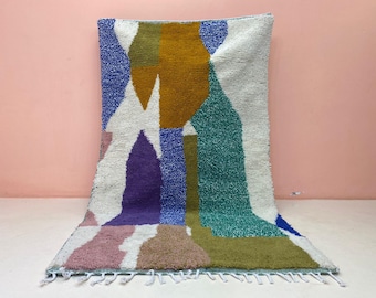 Moroccan Berber Rug: Handcrafted Wool, Boho Style (9x7 Feet)