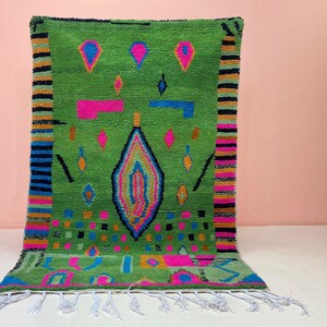 Modern Moroccan Carpet-Hallway wool Rug-Traditional Boujaad carpet-Multicoloful Amazing Rug-Custom Area Rug-Coy Chic Rug-Home Decor Rug