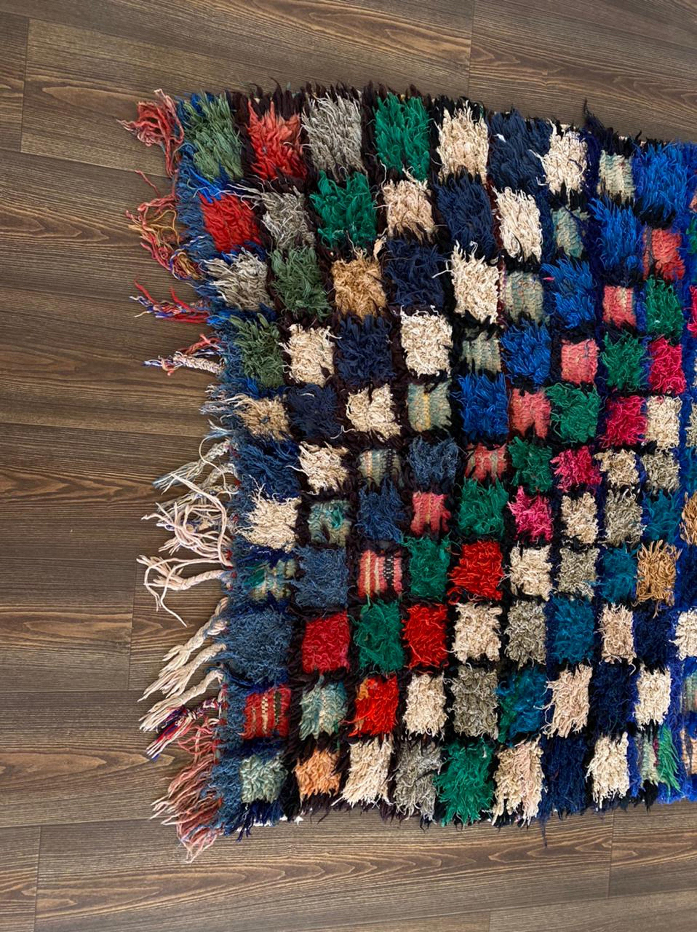 Moroccan Checker Rug 4ft X 8ft Checkerboard Rug Checkered Etsy UK