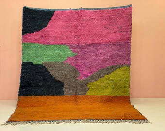 Moroccan Berber Rug: Wool Area Carpet (9x7 Feet, Indoor Use)