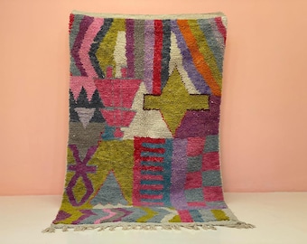 Bohemian Wool Rug: Hand-Knotted Berber Style, Soft & Washable