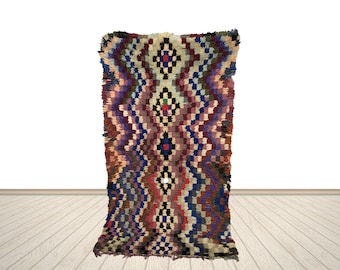 Colorful Moroccan Azilal Rug - Handwoven Berber Wool 3x6 ft