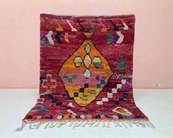 Boujaad Moroccan Rug,Multicolor Geometric Carpet,Moroccan Wool Area Rug,Home Decor,Home Decor,Handcrafted Berber Design (5x7, Boho Colors)