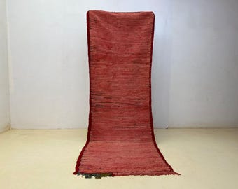 Wool Runner: Moroccan Boho Style with Vintage Geometric Patterns,(9.7 x 3.3 ft)