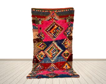 手織りモロッコラグ：ヴィンテージベルベルウール（3 x 4フィート