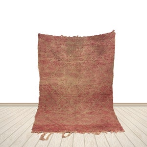 Moroccan berber rug 4ft x 5ft, Vintage colorful rug, tribal area rug, Woven azilal rug.