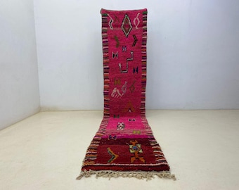 Handgefertigter Läufer aus Wolle 60x300 - Berber Berber Design - Traditionelles Boho Dekor