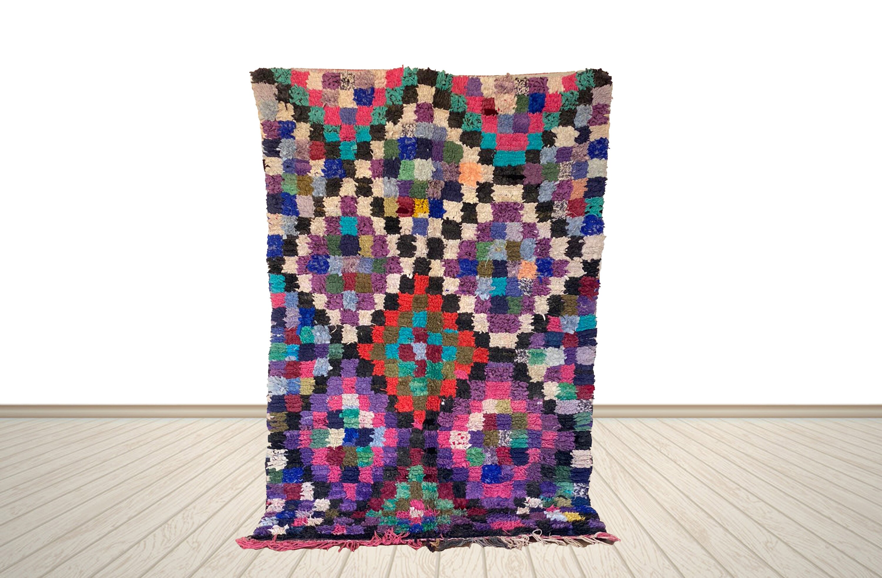 4x7 ft Boucherouite Teppich bunte Teppich marokkanische | Etsy