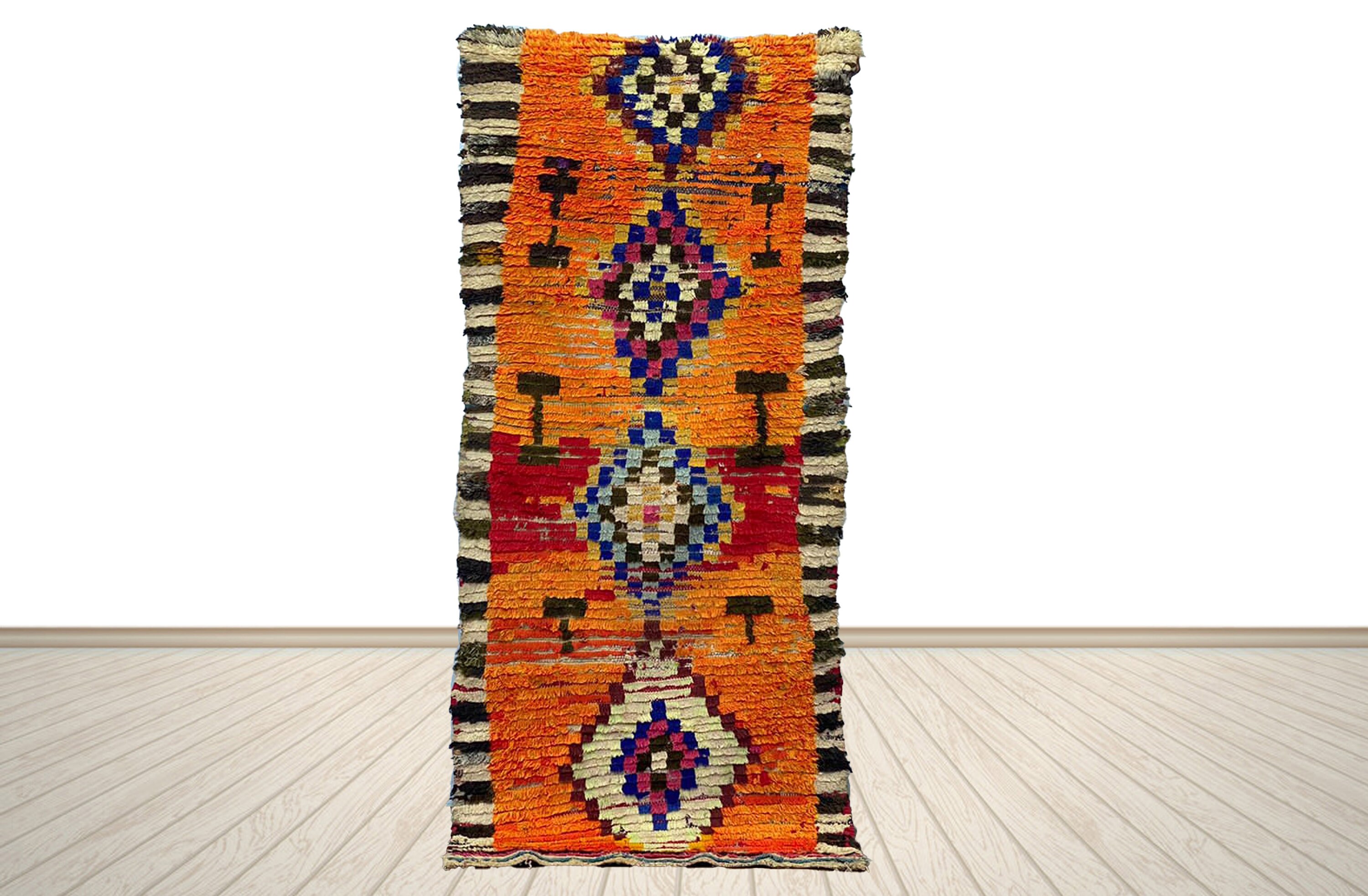 小さなランナーラグ、2 x 6フィートのモロッコヴィンテージ