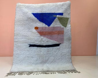 Berber Teppich mit geometrischen Boho Design (150x220 cm)