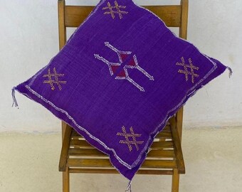Cactus Silk Pillow 50x50 cm  Moroccan Boho Cushion  Berber Throw Pillow