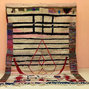 Personalised Carpet 5x7-Boujaad Moroccan Carpet-Multicolored Carpet-Fabulous Wool Rug-Amazing Berber Rug-Living Room Decor- Modern Wool Rug