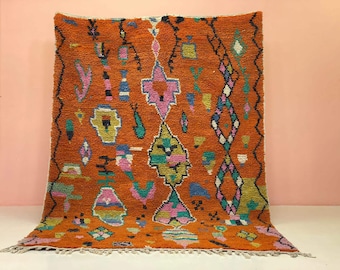 Moroccan Berber Wool Rug - Vibrant Colors, Handmade Shaggy Texture