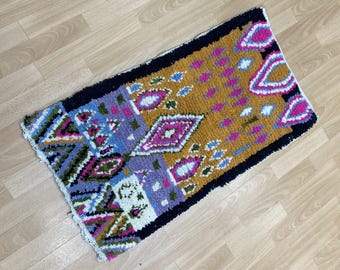 Mehrfarbiger Berber Teppich Handgemachter Wollteppich Benutzerdefinierte Boujaad Design Waschbar Boho Stil
