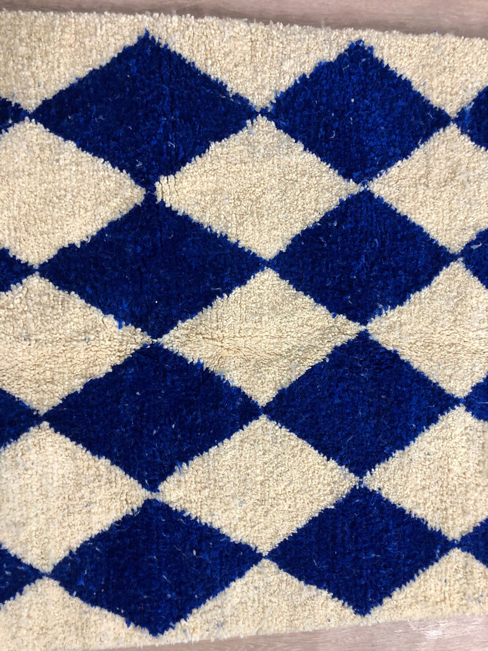 White and Blue Rug Wool Area Rug Woven Rug Moroccan Rugs. Etsy