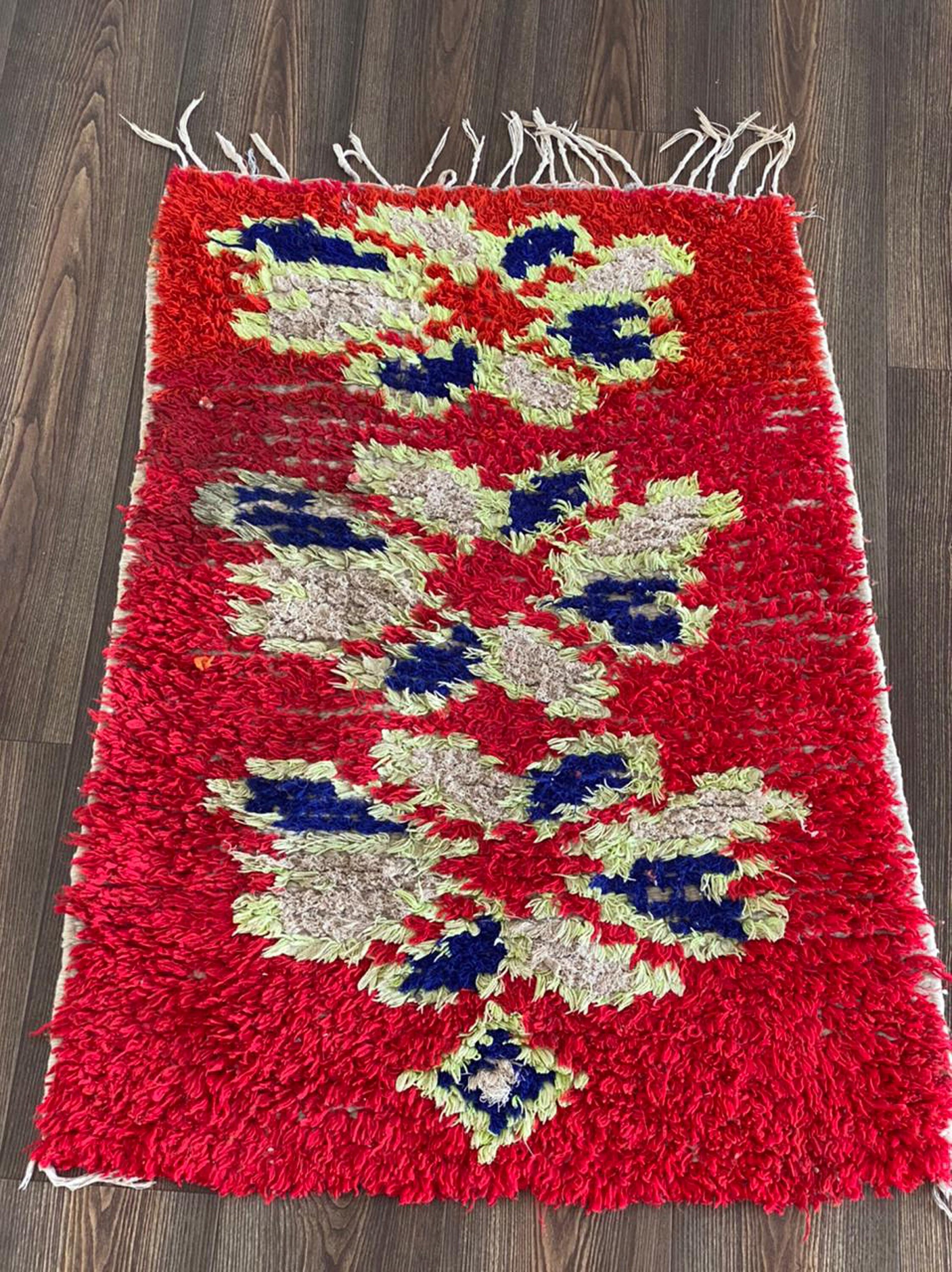 Marokkanische kleine Teppich 3x3 ft Vintage Teppich Berber ...